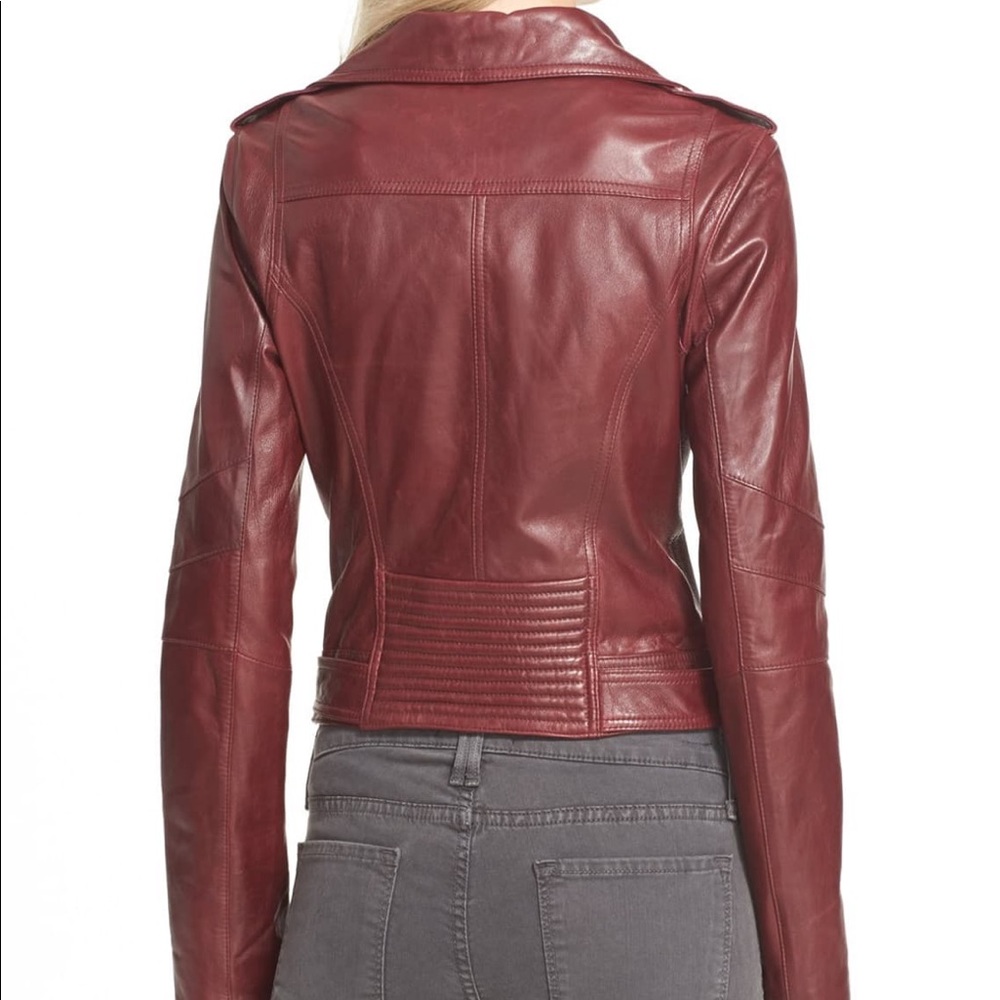 Parker Belfast Merlot Leather Jacket size Medium